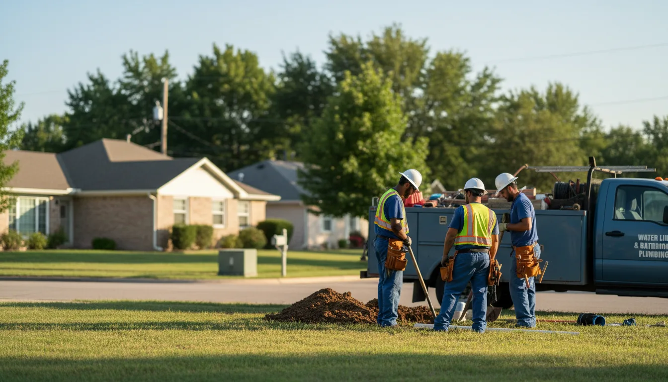 Residential water line and bathroom plumbing service in Sanger, TX